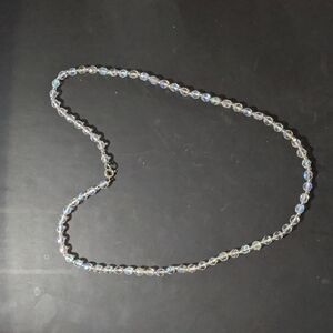 Clear Beaded Crystal Statement Necklace